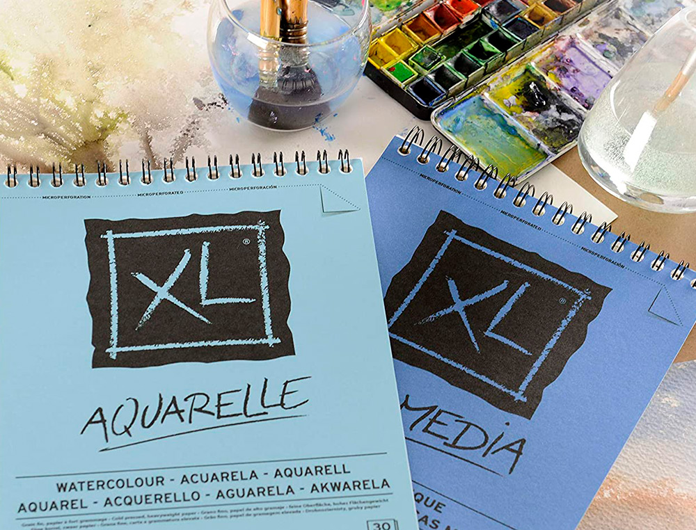 BLOCO DE DESENHO AGUARELA CANSON XL AQUARELLE GRANO FINO DIN A4 MICROPERFURADO ESPIRAL 21X29,7 CM 30 FOLHAS 300 GR
