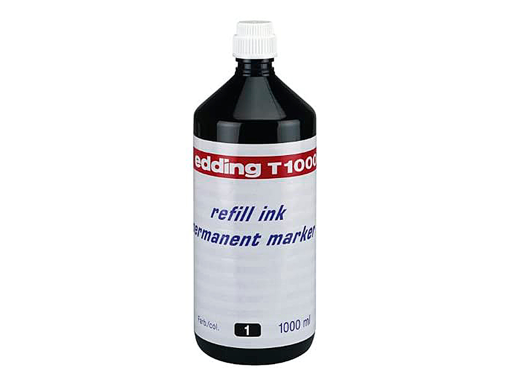 TINTA MARCADOR EDDING T-1000 PRETO FRASCO DE 1 LITRO
