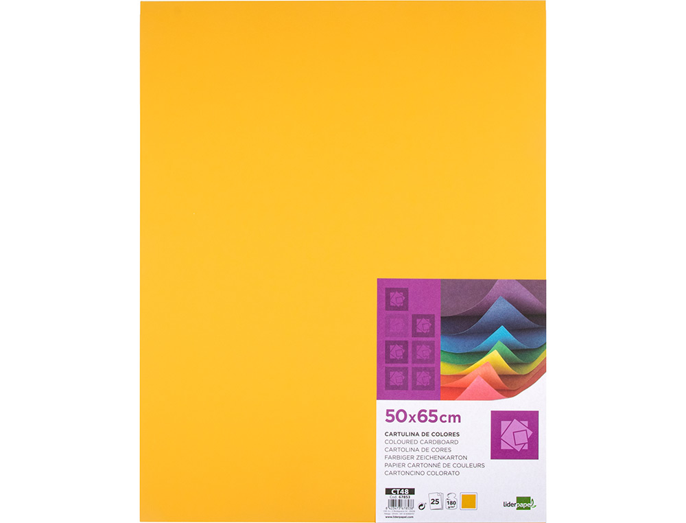 CARTOLINA LIDERPAPEL 50X65 CM 180 GR OURO VELHO PACK DE 25 UNIDADES