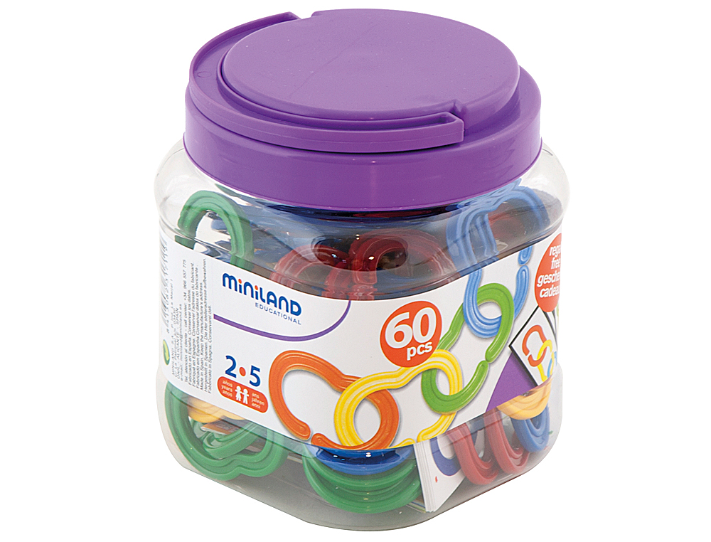 JOGO MINILAND ELOS PLASTICO 60 UNIDADES