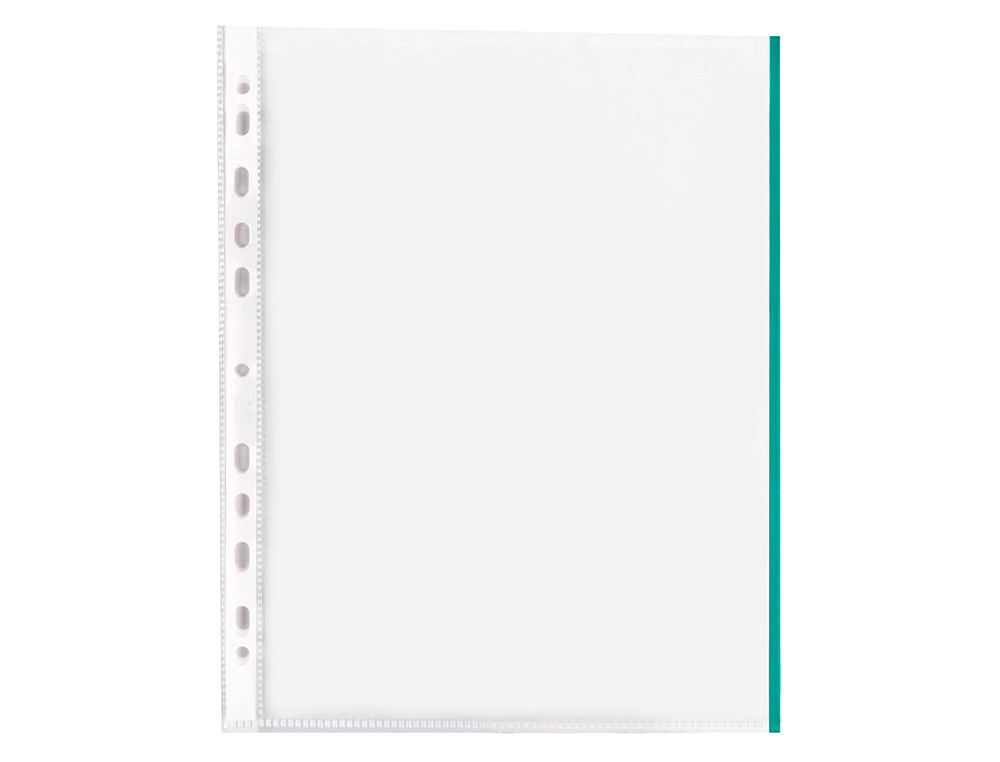 BOLSA CATALOGO/MICA Q-CONNECT DIN A4 70 MICRONS PP CRISTAL COM BORDA VERDE BOLSA DE 10 UNIDADES