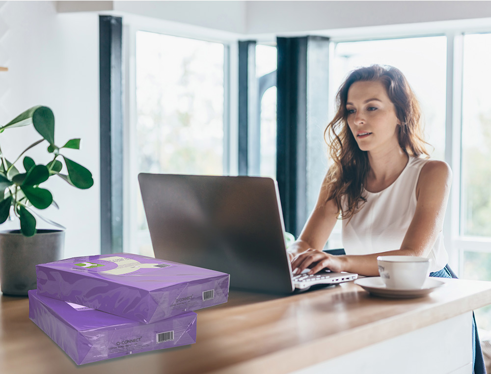 PAPEL DE COR Q-CONNECT DIN A4 80 GR LILAS EMBALAGEM DE 500 FOLHAS