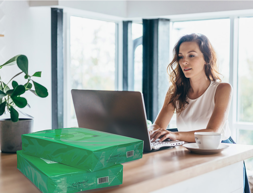 PAPEL DE COR Q-CONNECT DIN A3 80 GR VERDE INTENSO EMBALAGEM DE 500 FOLHAS