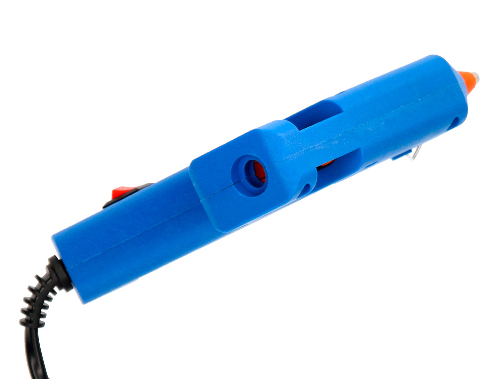PISTOLA COLA TERMOFUSIVEL MINI LIDERPAPEL 25W COM 2 BARRAS DE SILICONE 7 MM DIAMETRO X 100 MM COMPRIMENTO