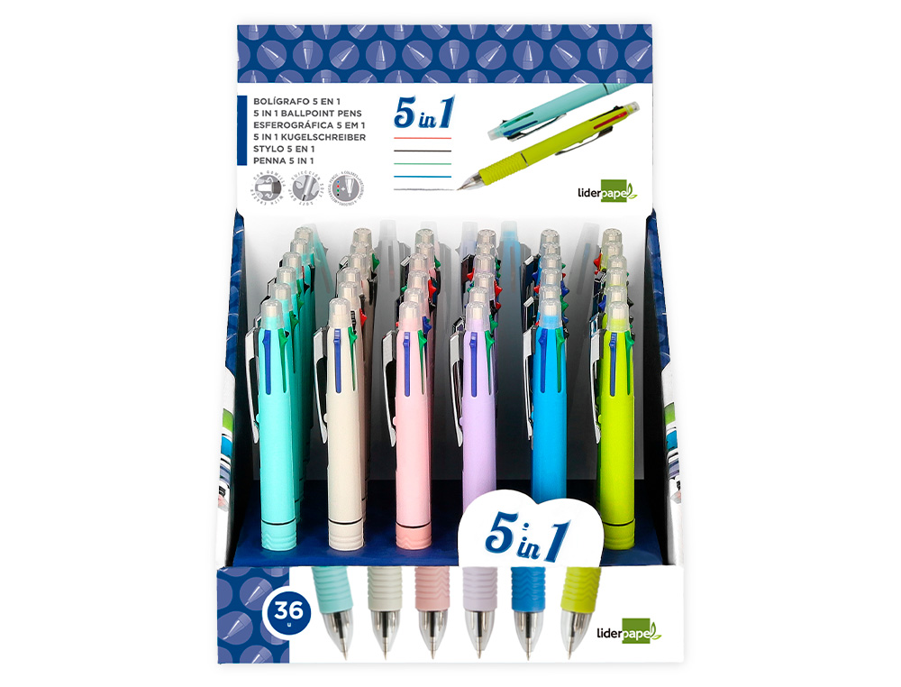 ESFEROGRAFICA STETRO 5 EM 1 AZUL PRETO VERMELHO VERDE 0,7MM E LAPISEIRA 0,5MM