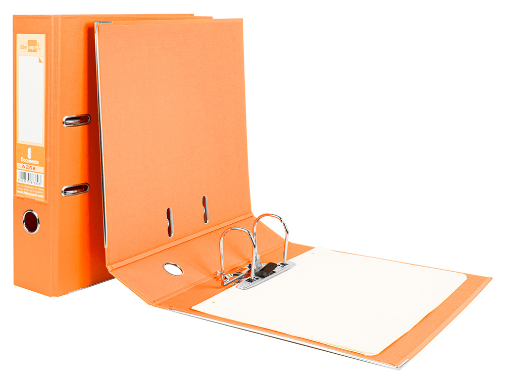 PASTA DE ARQUIVO DE ALAVANCA LIDERPAPEL DOCUMENTA PVC DIN A4 LOMBADA 75 MM LARANJA