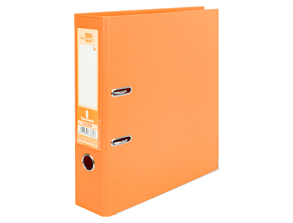 PASTA DE ARQUIVO DE ALAVANCA LIDERPAPEL DOCUMENTA PVC DIN A4 LOMBADA 75 MM LARANJA