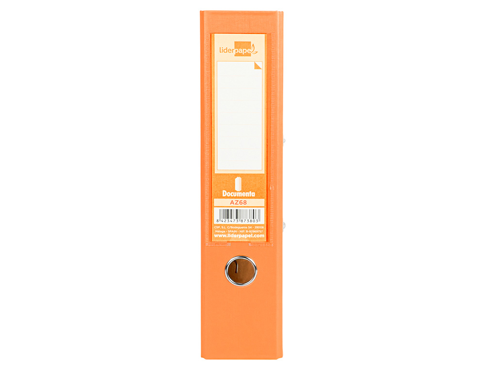 PASTA DE ARQUIVO DE ALAVANCA LIDERPAPEL DOCUMENTA PVC DIN A4 LOMBADA 75 MM LARANJA