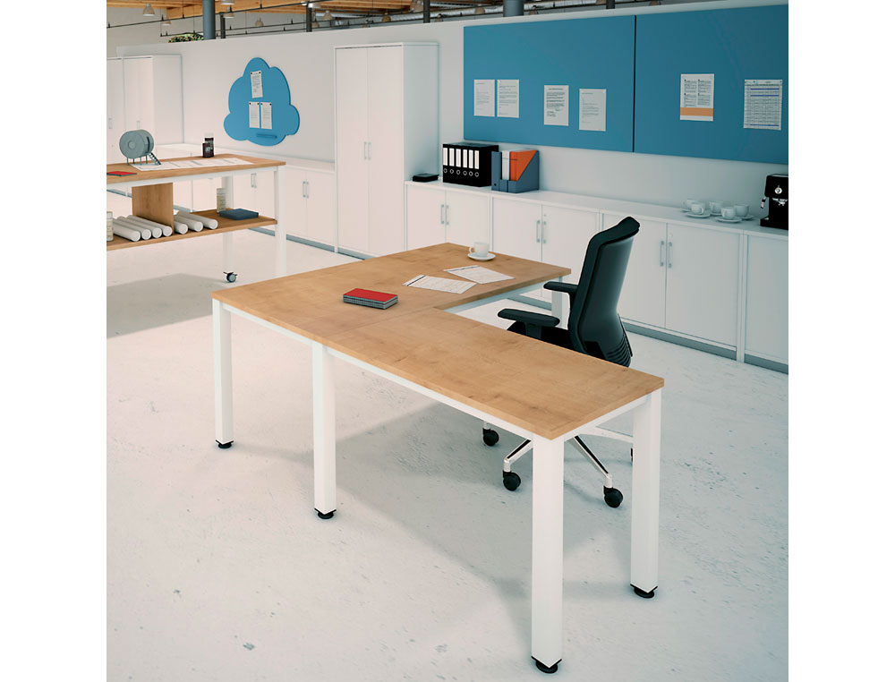 MESA DE ESCRITORIO ROCADA EXECUTIVE 2005AD02 ALUMINIO /CINZA 200X100 CM