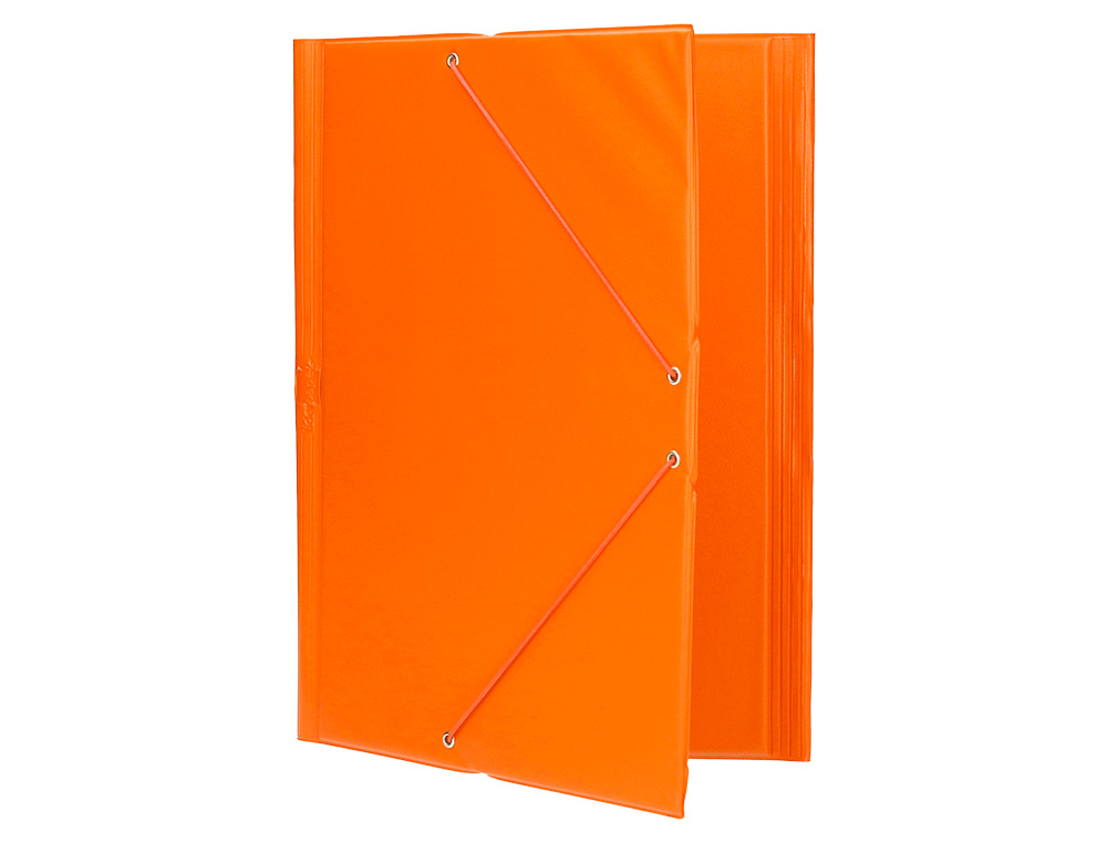PASTA DE ELASTICOS LIDERPAPEL PLASTICO FOLIO ABA COR LARANJA