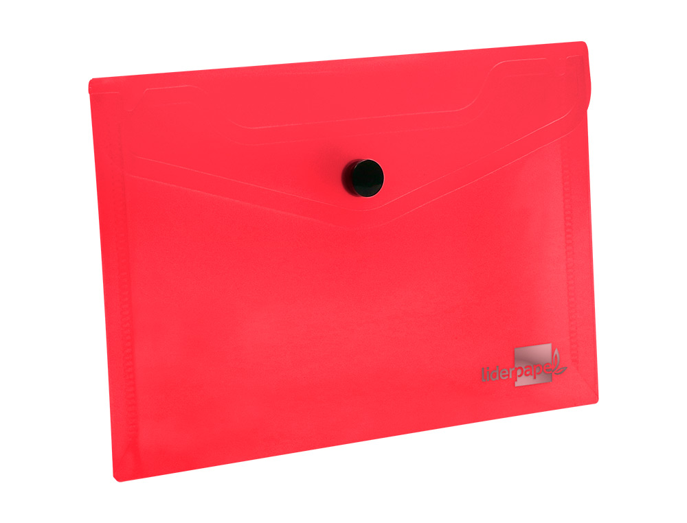 BOLSA PORTA DOCUMENTOS LIDERPAPEL COM MOLA DIN A6 VERMELHO TRANSPARENTE