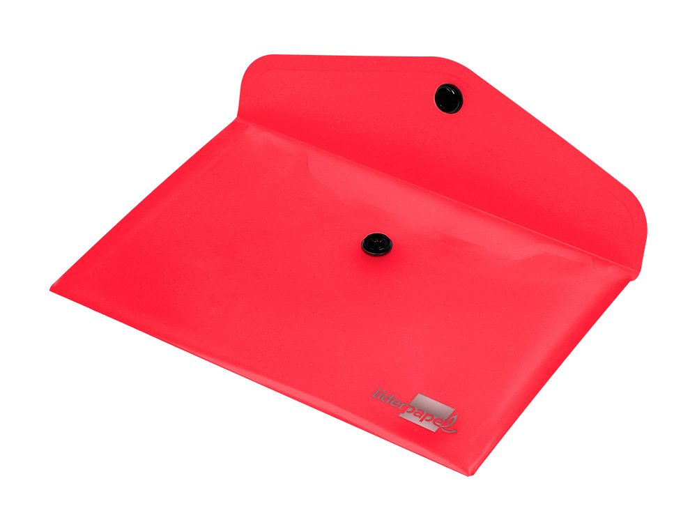BOLSA PORTA DOCUMENTOS LIDERPAPEL COM MOLA DIN A6 VERMELHO TRANSPARENTE