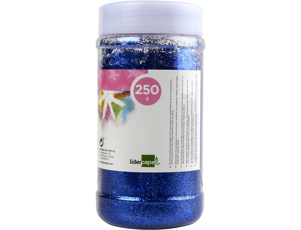 PURPURINA LIDERPAPEL FANTASIA COR AZUL METALIZADO FRASCO DE 250 GR