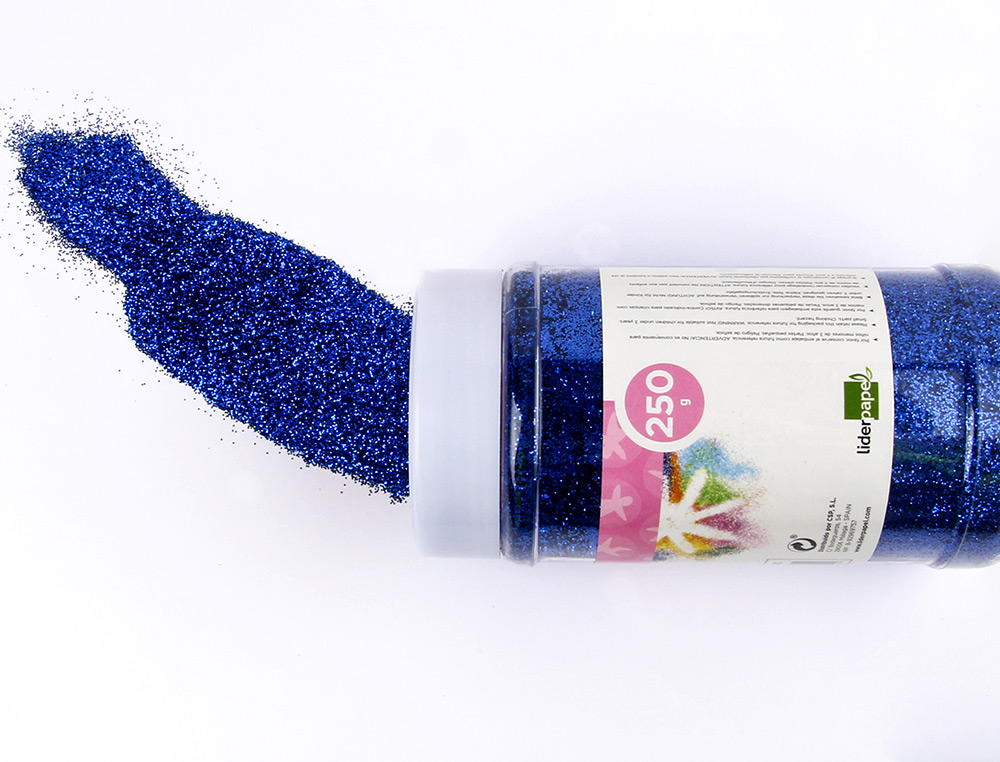 PURPURINA LIDERPAPEL FANTASIA COR AZUL METALIZADO FRASCO DE 250 GR