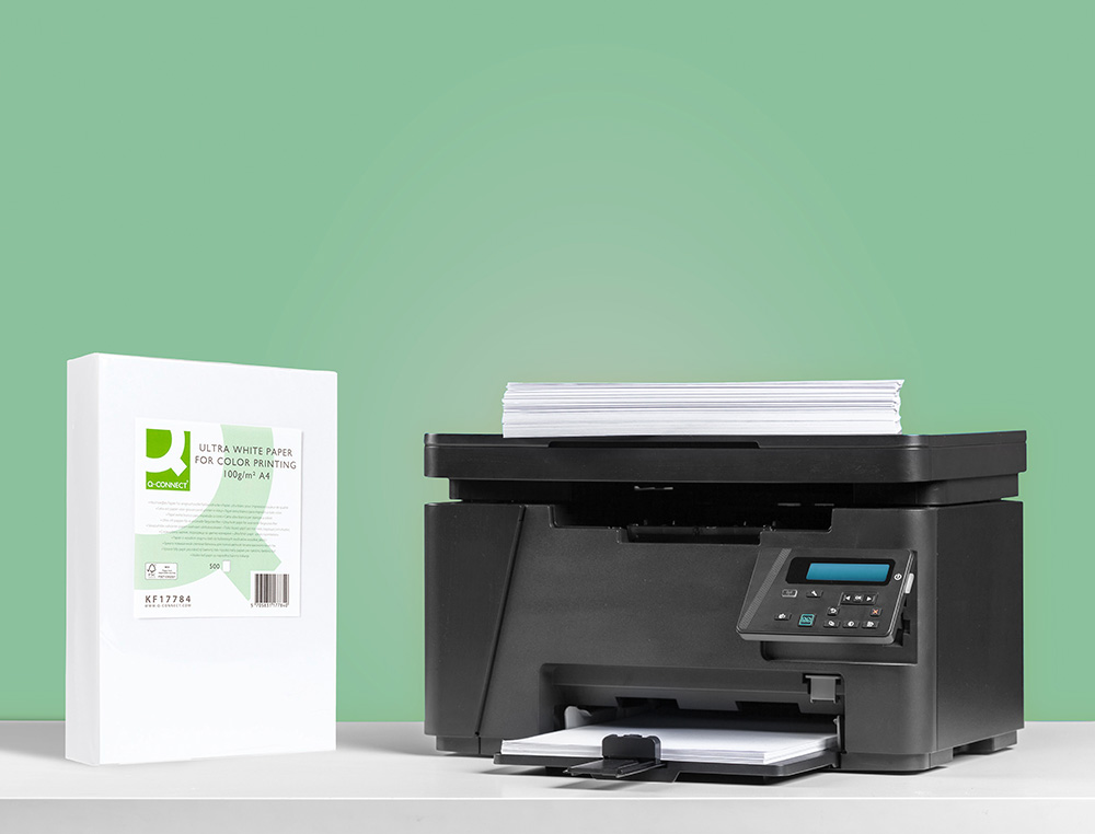PAPEL FOTOCOPIA ULTRA WHITE Q-CONNECT DIN A4 100 GR EMBALAGEM DE 500 FOLHAS