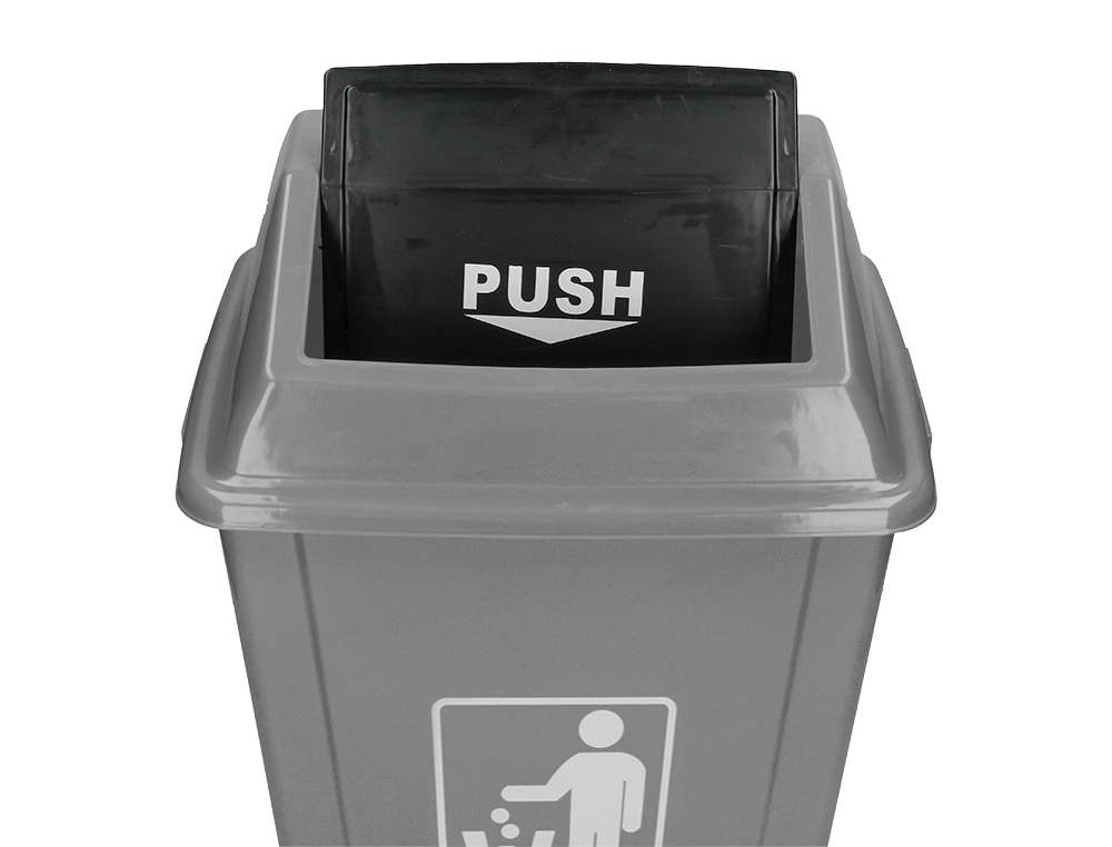 CONTENTOR DE LIXO INDUSTRIAL Q-CONNECT COM TAMPA DE EMPURRAR 58 L 470X330X760 MM