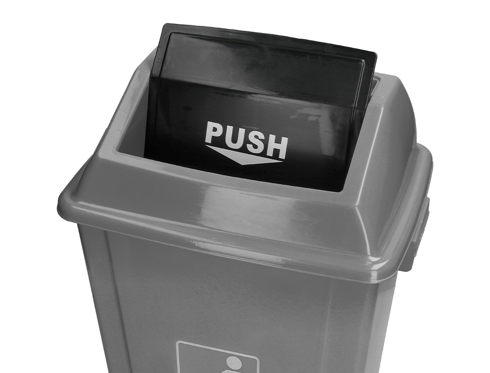 CONTENTOR DE LIXO INDUSTRIAL Q-CONNECT COM TAMPA DE EMPURRAR 58 L 470X330X760 MM