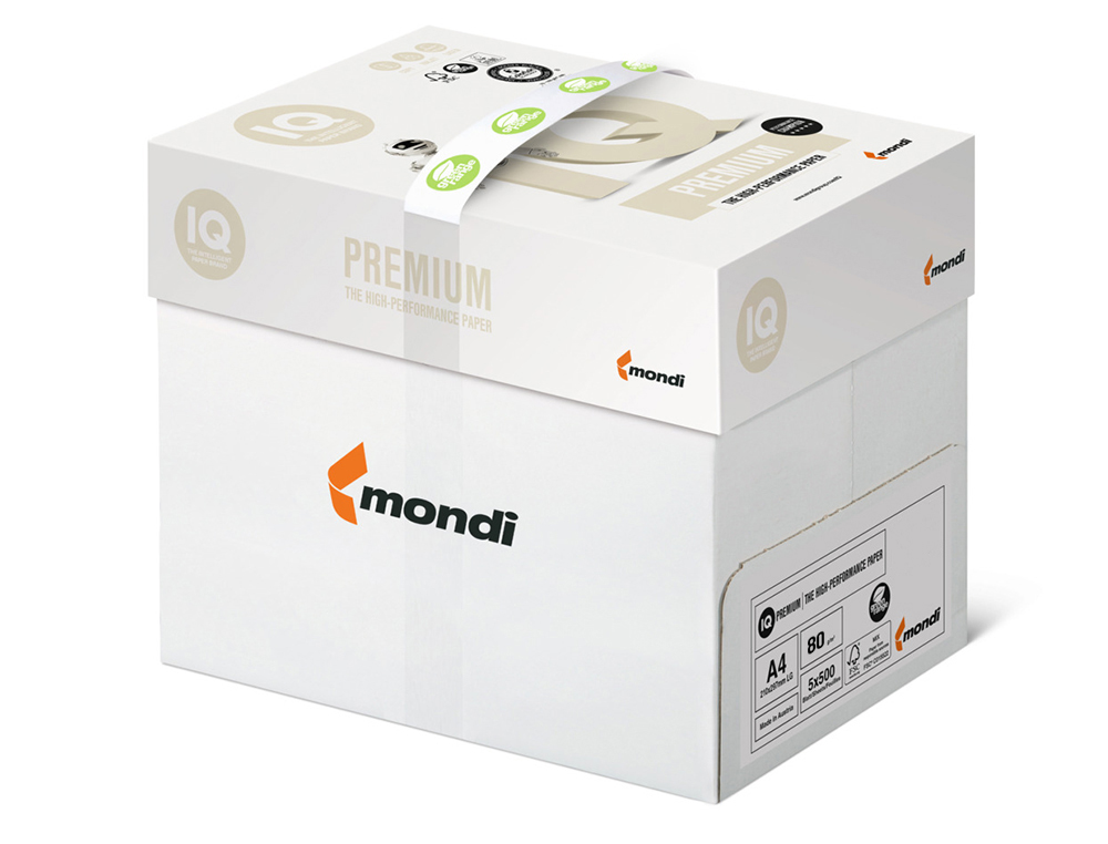PAPEL FOTOCOPIA IQ PREMIUM DIN A4 80 GR EMBALAGEM DE 500 FOLHAS