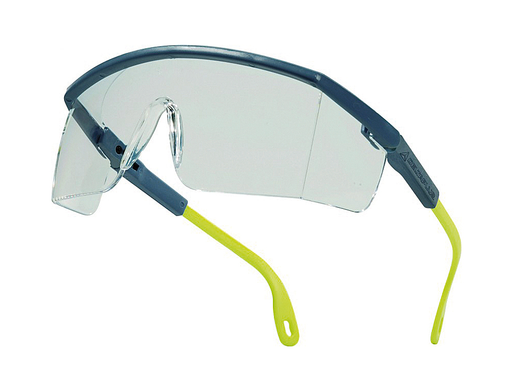 OCULOS DELTAPLUS DE PROTECAO POLICARBONATO MONOBLOQUE INCORO COR CINZA-AMARELAS UV400