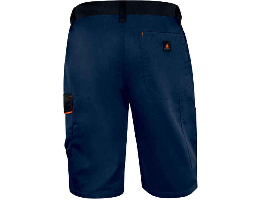 BERMUDA DELTAPLUS COM CINTURA AJUSTAVEL E 5 BOLSOS COR AZUL-LARANJA TAMANHO XXL