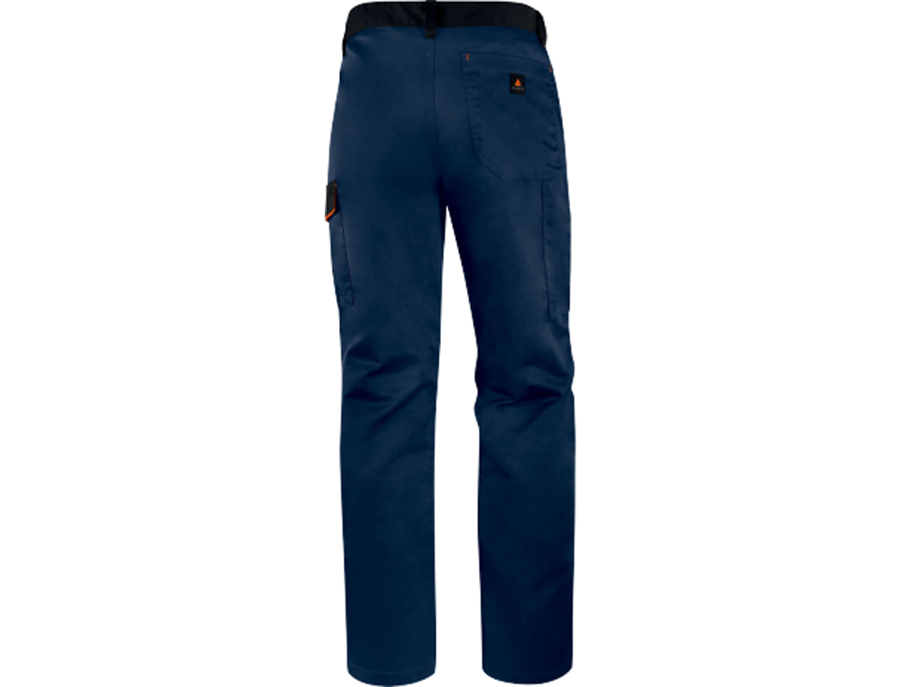 CALAS DELTAPLUS COM CINTURA AJUSTAVEL E 5 BOLSOS COR AZUL LARANJA TAMANHO XL