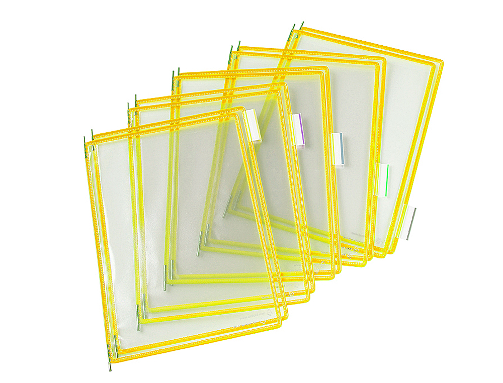 BOLSA PARA PORTA CATALOGO TARIFOLD DIN A4 COM PIVOTS AMARELO PACK DE 10 UNIDADES
