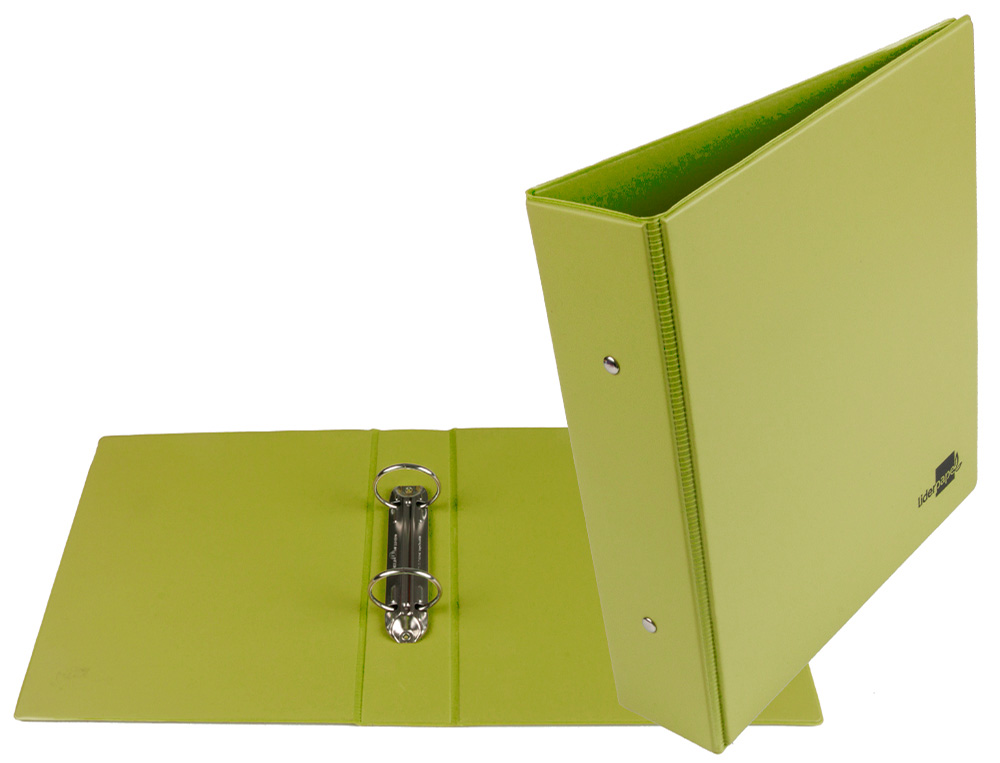 PASTA LIDERPAPEL CARTAO FORRADO PVC DIN A5 2 ANEIS 40 MM REDONDOS VERDE