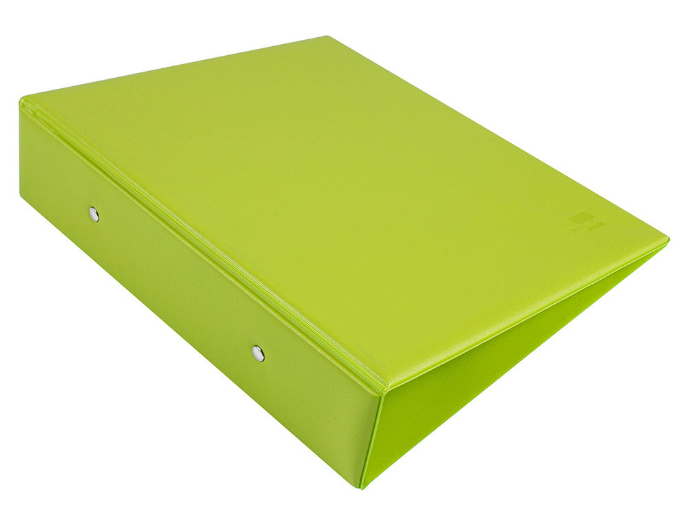 PASTA LIDERPAPEL CARTAO FORRADO PVC DIN A5 2 ANEIS 40 MM REDONDOS VERDE