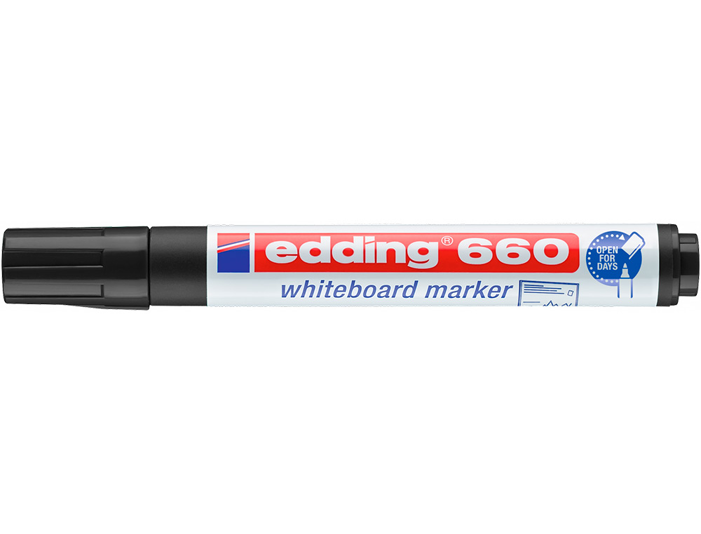 MARCADOR EDDING PARA QUADRO BRANCO 660 COR PRETO PONTA REDONDA 3 MM RECARREGAVEL