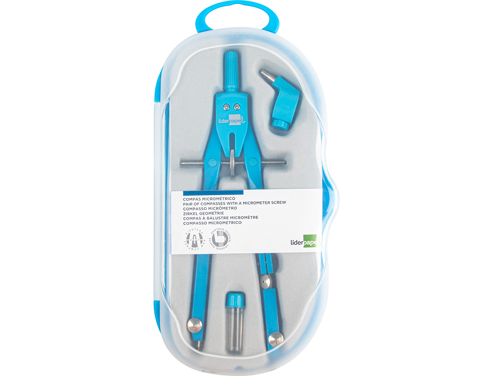 COMPASSO LIDERPAPEL MICROMETRICO COM ADAPTADOR COR