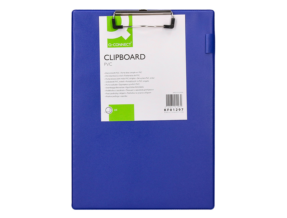PORTA NOTAS Q-CONNECT MINICLIPS PVC DIN A4 AZUL