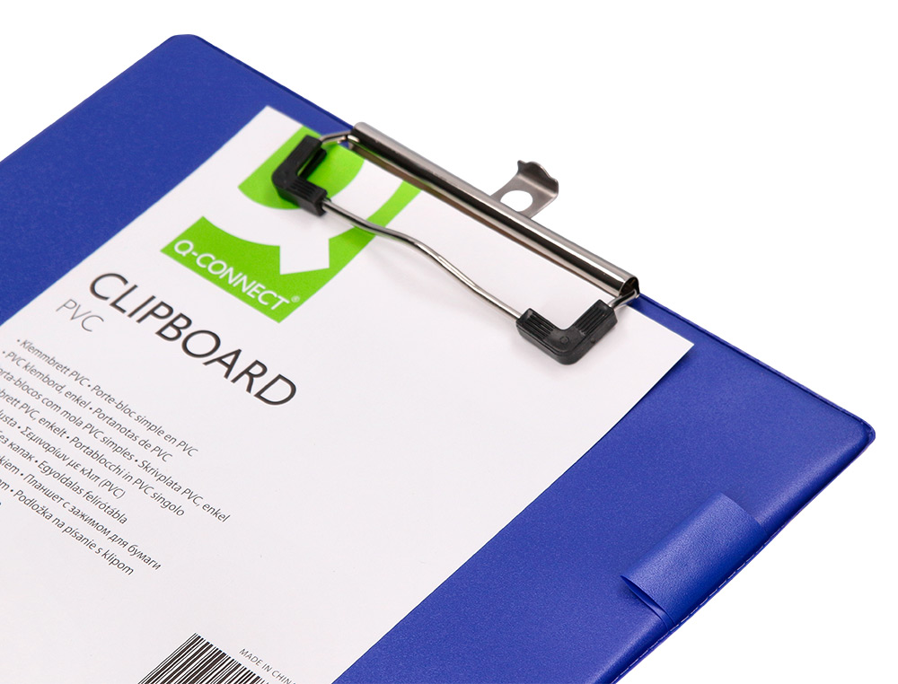 PORTA NOTAS Q-CONNECT MINICLIPS PVC DIN A4 AZUL