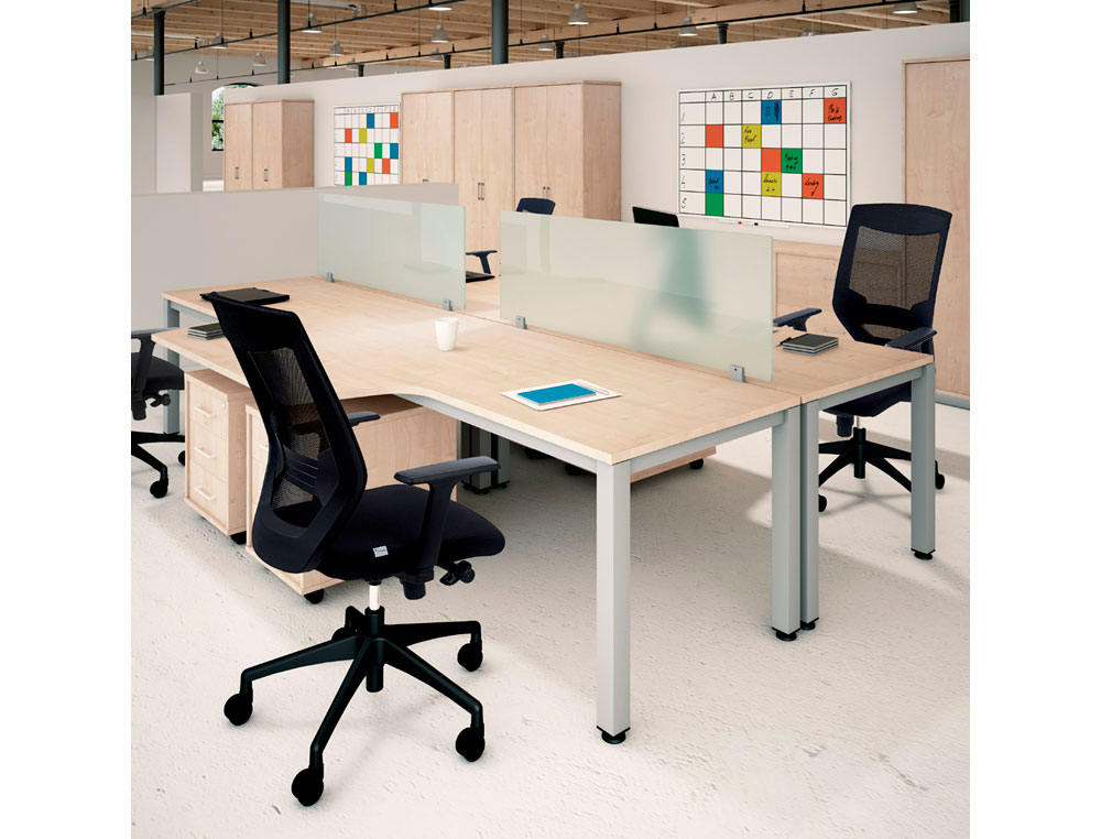 ALA PARA MESA ROCADA SERIE EXECUTIVE 180X120 CM ESQUERDA ACABAMENTO AD04 ALUMINIO/BRANCO