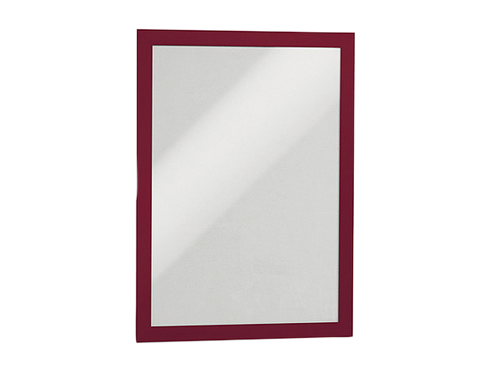 MOLDURA PORTA ANUNCIOS DURABLE MAGNETICO DIN A4 DORSO ADESIVO REMOVIVEL COR VERMELHO PACK DE 2 UNIDADES