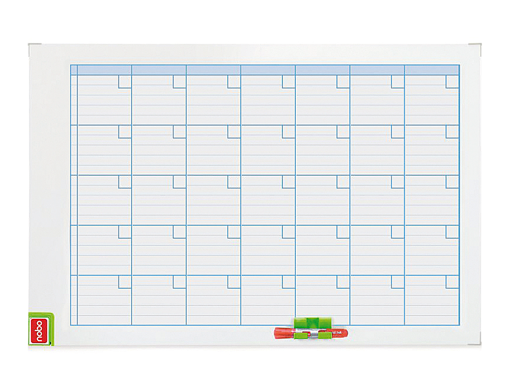 PLANNING MAGNETICO NOBO MENSAL MOLDURA METALICO 90X60 CM