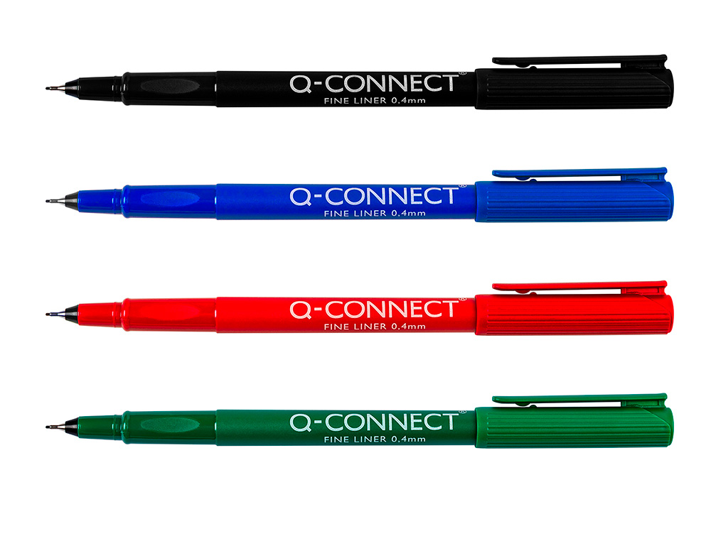 MARCADOR Q-CONNECT PONTA DE FIBRA FINE LINER PRETO 0.4 MM