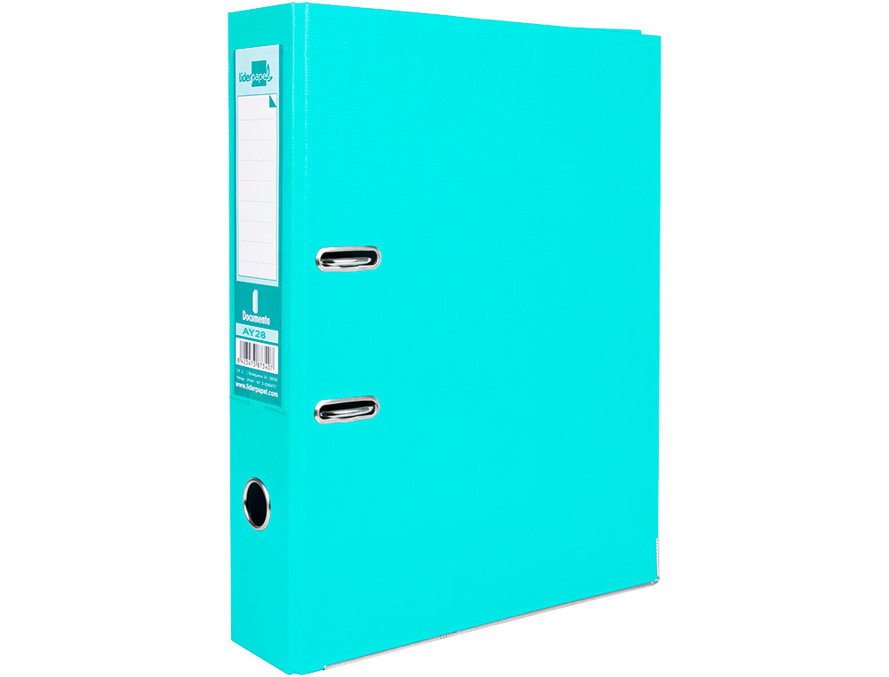PASTA DE ARQUIVO DE ALAVANCA LIDERPAPEL DOCUMENTA PVC FOLIO LOMBADA 75 MM VERDE CLARO