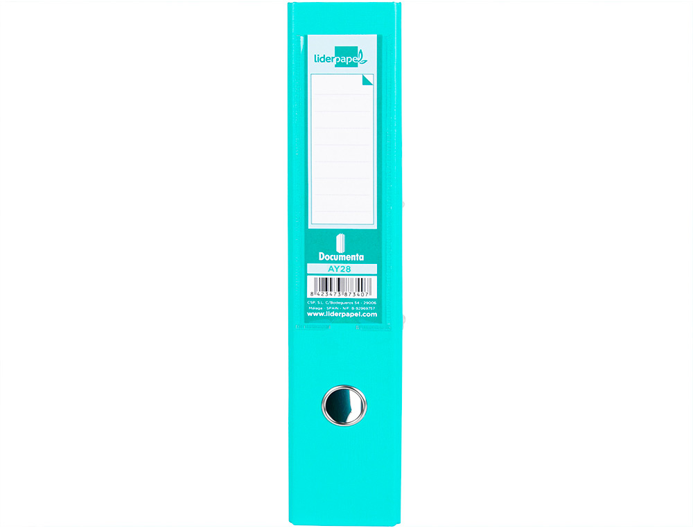 PASTA DE ARQUIVO DE ALAVANCA LIDERPAPEL DOCUMENTA PVC FOLIO LOMBADA 75 MM VERDE CLARO