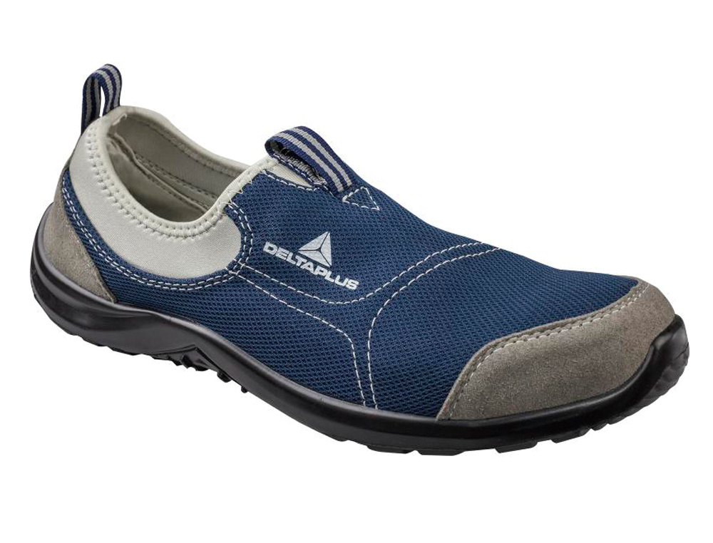 SAPATOS DE SEGURANCA DELTAPLUS DE POLIESTER E ALGODAO COM PALMILHA E PONTEIRA DE ACO COR AZUL MARINHO TAMANHO 45