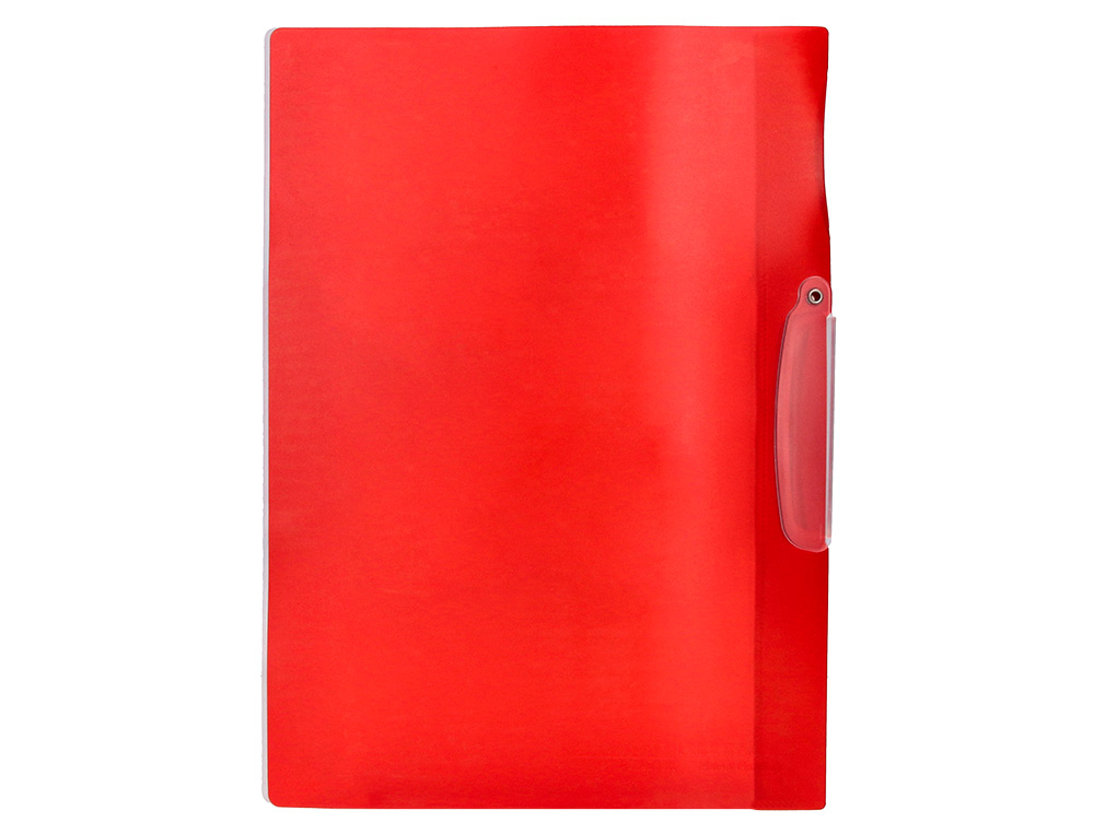 PASTA DOSSIER COM CLIP, TRANSPARENTE, VERMELHA (PACK C/10)