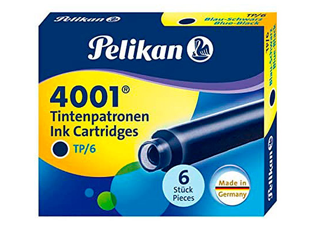 CARTUCHO PELIKAN TP6 AZUL/PRETO