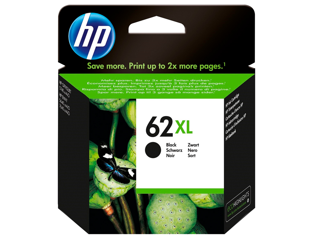 TINTEIRO HP ENVY 5640 / 7640 OFFICEJET 5740 N.62 XL PRETO 600 PAG