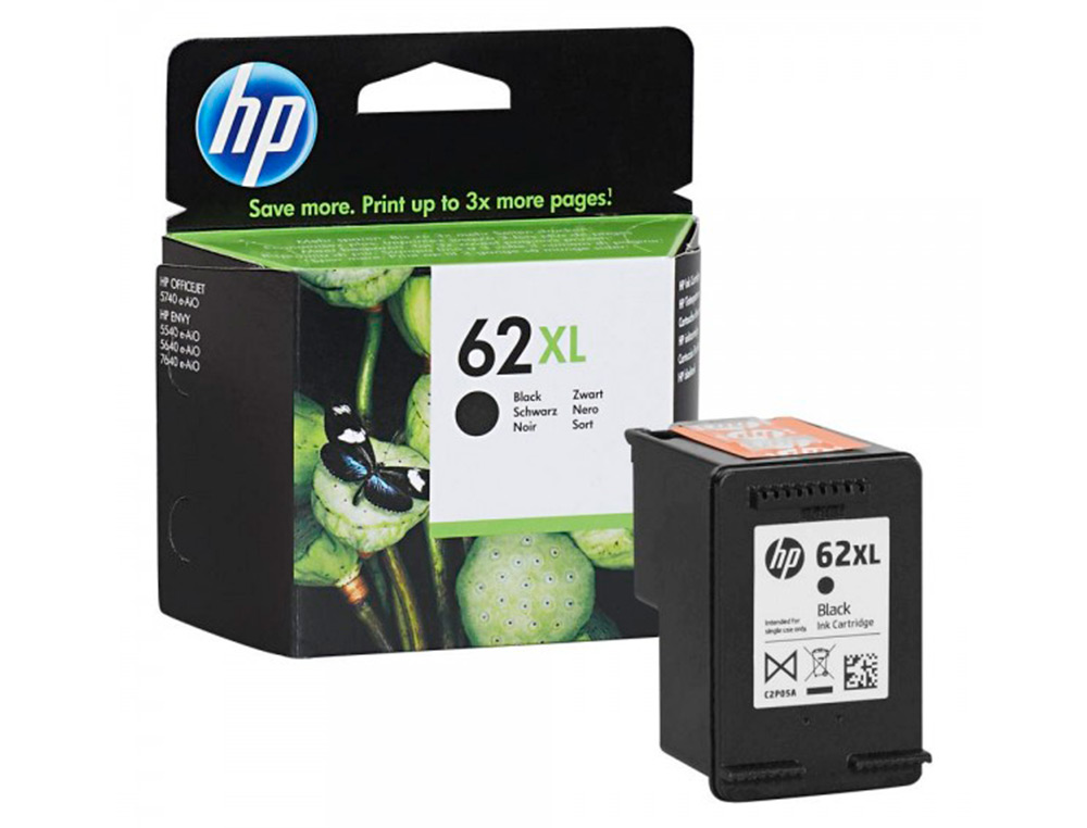 TINTEIRO HP ENVY 5640 / 7640 OFFICEJET 5740 N.62 XL PRETO 600 PAG