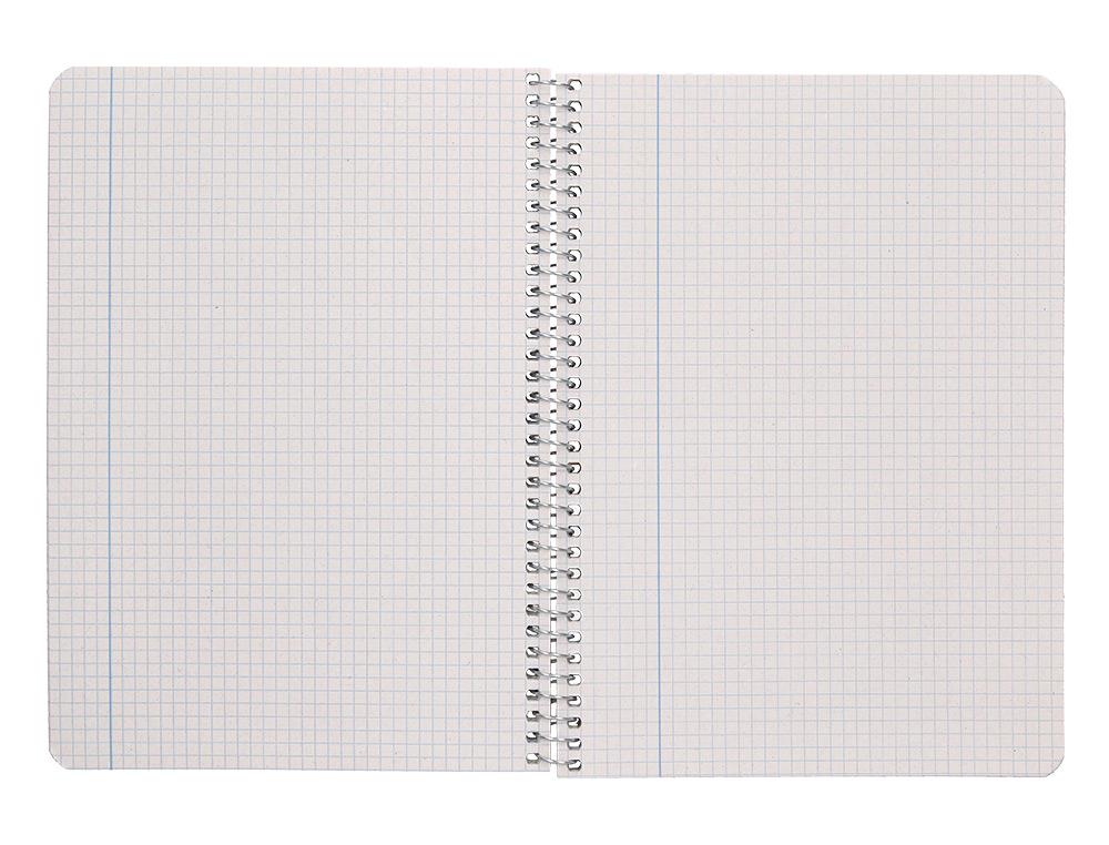 BLOC ESPIRAL LIDERPAPEL CUARTO ECOUSE TAPA CARTULINA KRAFT 80 HOJAS PAPEL RECICLADO 60 GR CUADRO 4 MM.