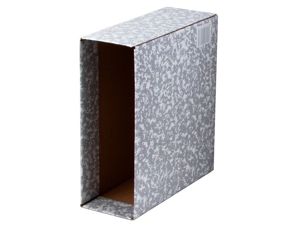 CAIXA PARA PASTA DE ARQUIVO LIDERPAPEL CLASSIC RED QUARTO MARMOREADA CINZA