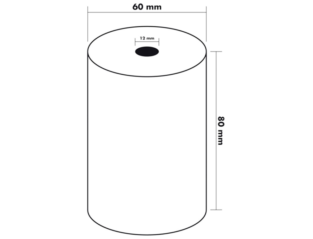 ROLO TERMICO PARA IMPRESSORA 80X60X11 MM 58 GR