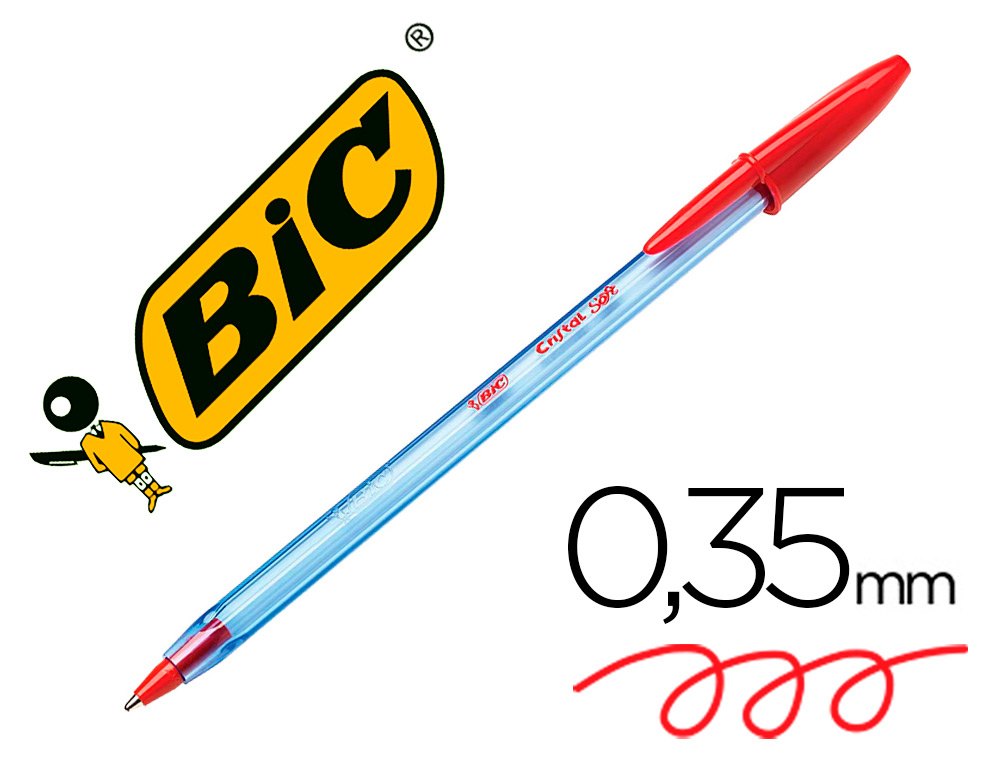ESFEROGRAFICA BIC CRISTAL SOFT VERMELHO PONTA DE 1,2 MM