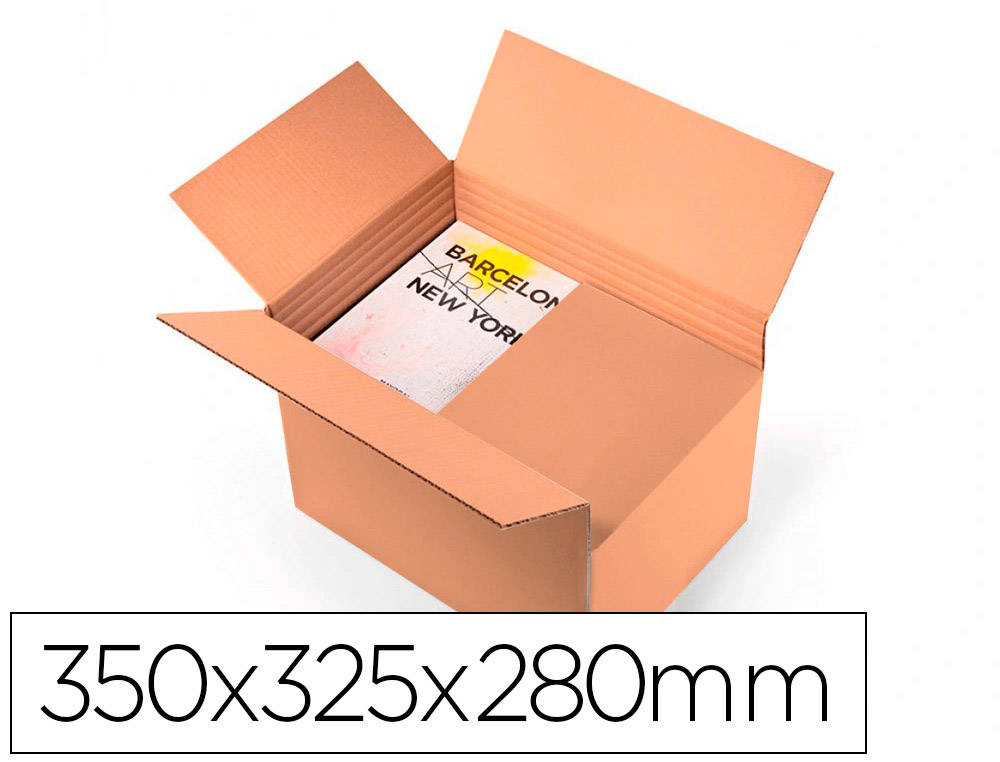 CAIXA PARA EMBALAR Q-CONNECT ULTRA RESISTENTE REGULAVEL EM ALTURA CARTAO CANAL DUPLO 7 MM COR KRAFT 350X325X280 MM