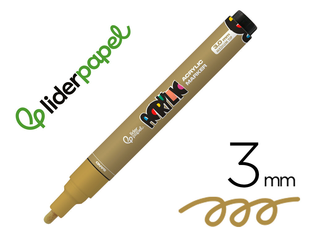 MARCADOR LIDERPAPEL ACRYLIC BASE AGUA TODO TIPO DE SUPERFICIE PONTA REDONDA 3 MM CASTANHO CLARO