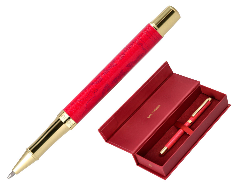 ROLLER BELIUS WILD WEST ALUMINIO COR GRANATE DOURADO TINTA COR PRETO CAIXA DE DESIGN